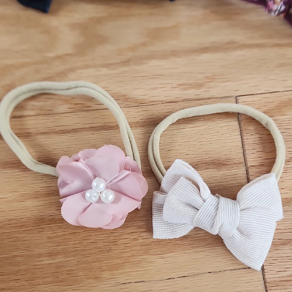 Bundle Of Kids Headbands Hair Accessories Set - Purple, Pink, Cream, Blue
